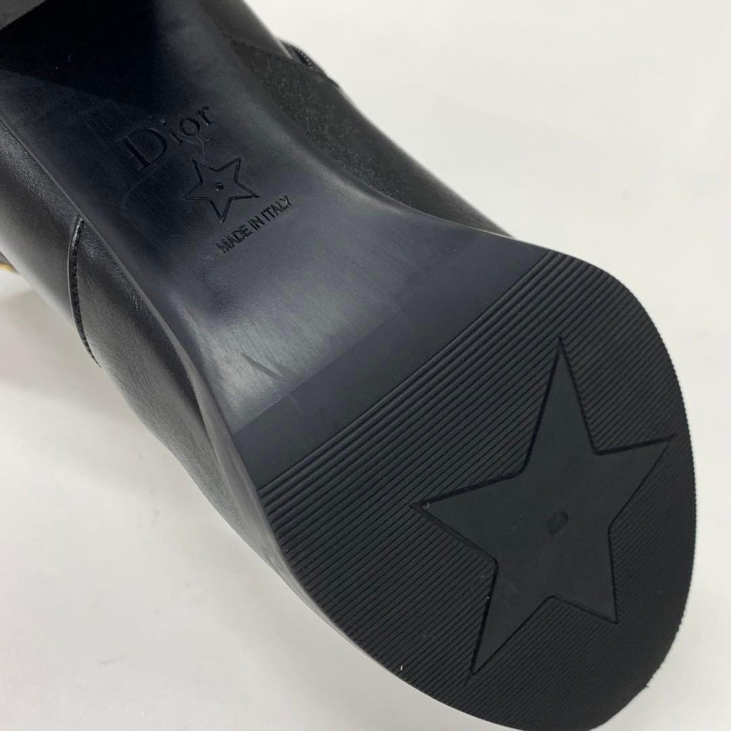 Dior D-town Leather Logo Short Boots Black — view 9