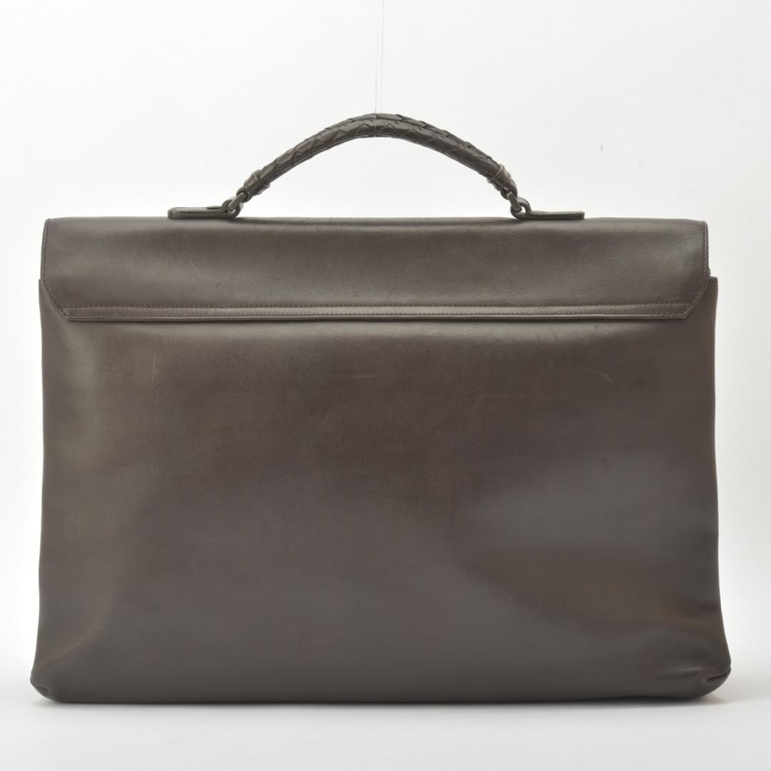 Bottega Veneta Business Bag Intrecciato Leather Dark Brown