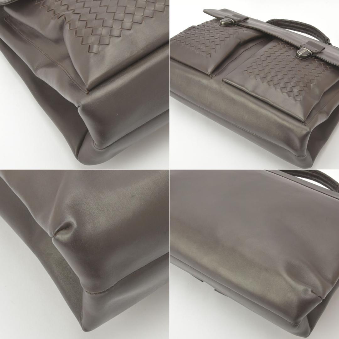 Bottega Veneta Business Bag Intrecciato Leather Dark Brown