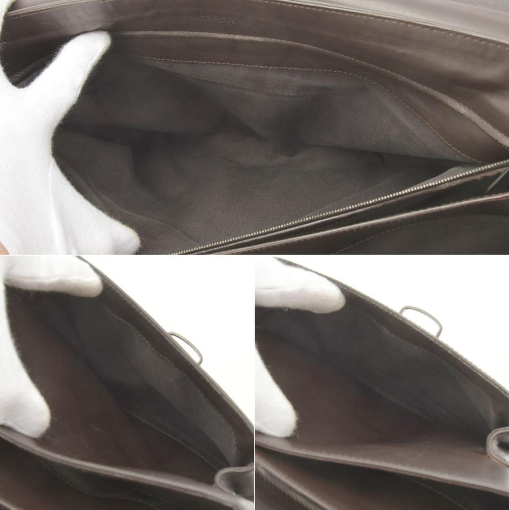 Bottega Veneta Business Bag Intrecciato Leather Dark Brown