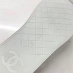 Chanel CC Logo Leather Thong Sandals White — view 8