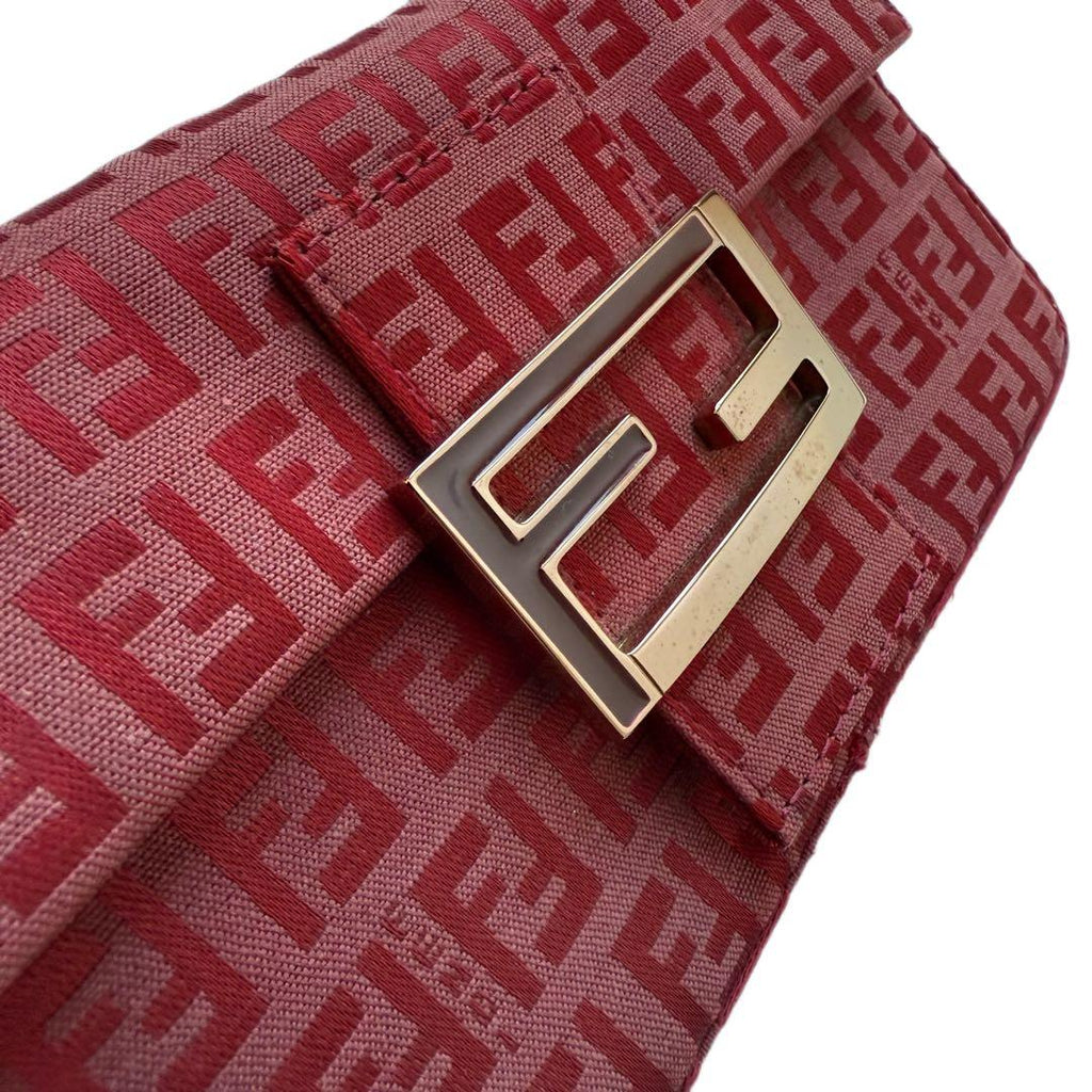 Fendi Baguette Burgundy Shoulder Bag — view 3
