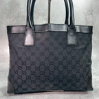 Gucci GG Tote Black Logo Leather Canvas — view 2