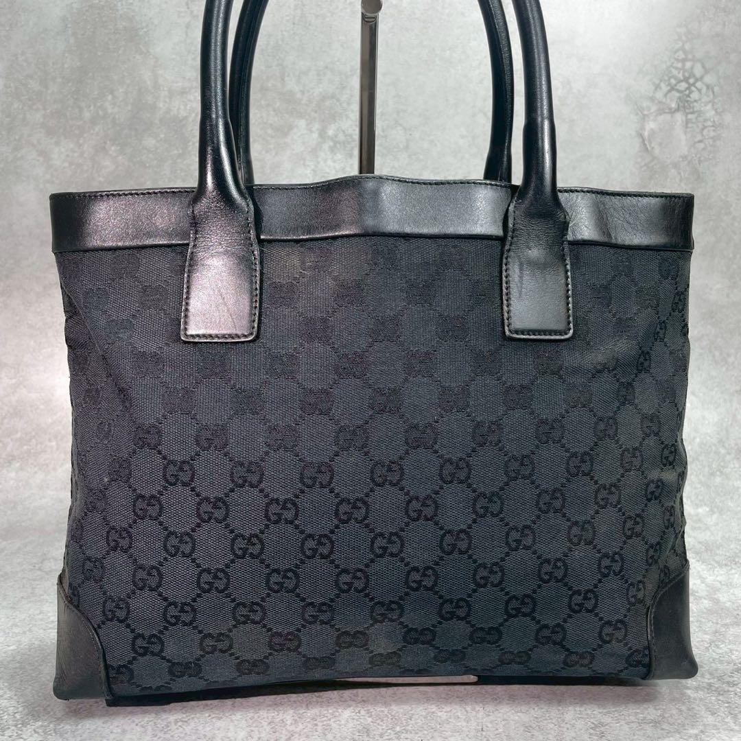 Gucci GG Tote Black Logo Leather Canvas — view 2