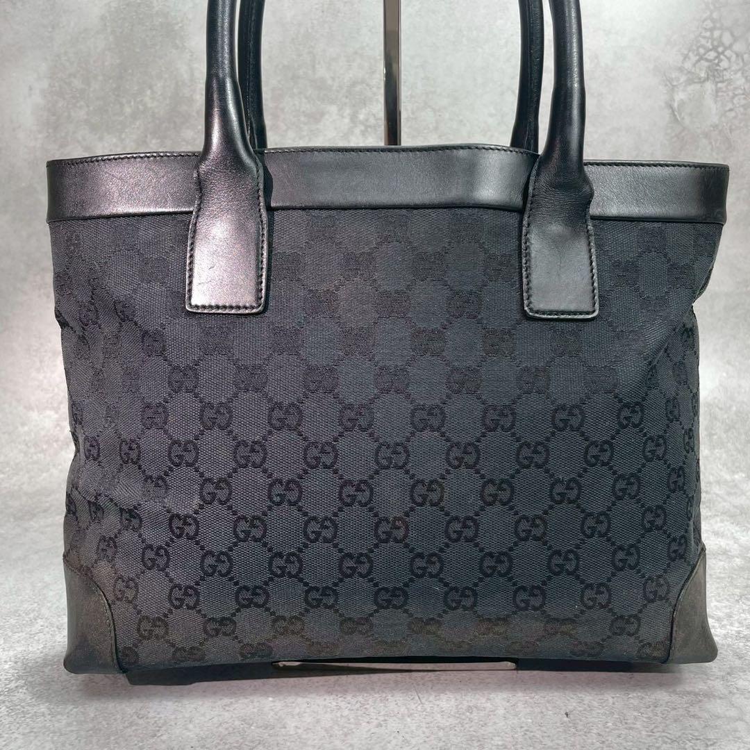 Gucci GG Tote Black Logo Leather Canvas — view 3
