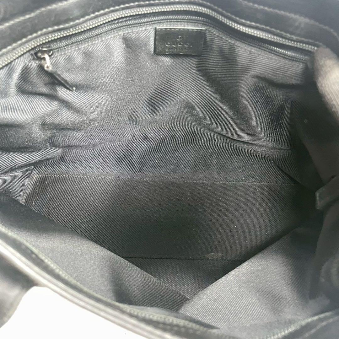 Gucci GG Tote Black Logo Leather Canvas — view 5