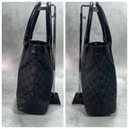 Gucci GG Tote Black Logo Leather Canvas — view 7