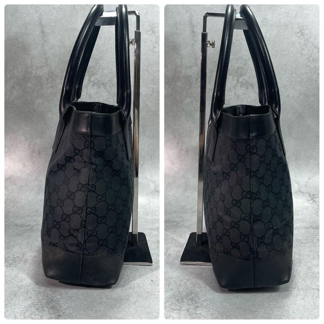 Gucci GG Tote Black Logo Leather Canvas — view 7
