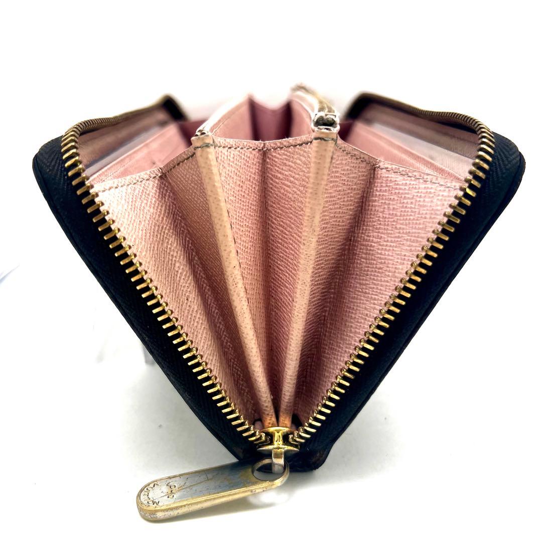 Louis Vuitton Rose Velours Zippy Wallet Damier — view 2