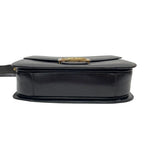 Celine Leather Carriage Logo Gold Shoulder Bag Dark Brown — view 5
