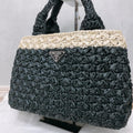 Prada Raffia Croquette Canapa Tote Bag