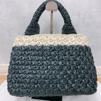 Prada Raffia Croquette Canapa Tote Bag — view 3