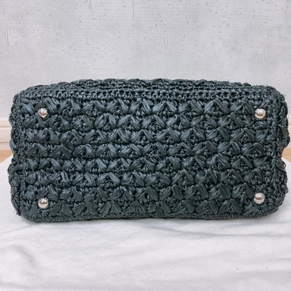 Prada Raffia Croquette Canapa Tote Bag — view 5