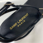 Saint Laurent Cassandra Leather YSL Strap Thong Sandals — view 7