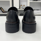 Prada Double Chocolate Triangle Logo Leather Loafers Black — view 6