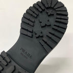 Prada Double Chocolate Triangle Logo Leather Loafers Black — view 9