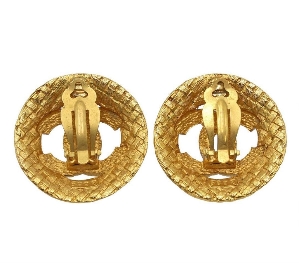 Chanel CC Logo Round Earrings — view 3