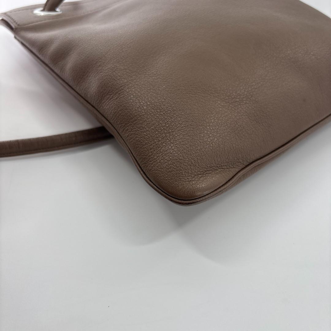 Hermes Super Aline Etoupe Silver Shoulder — view 9