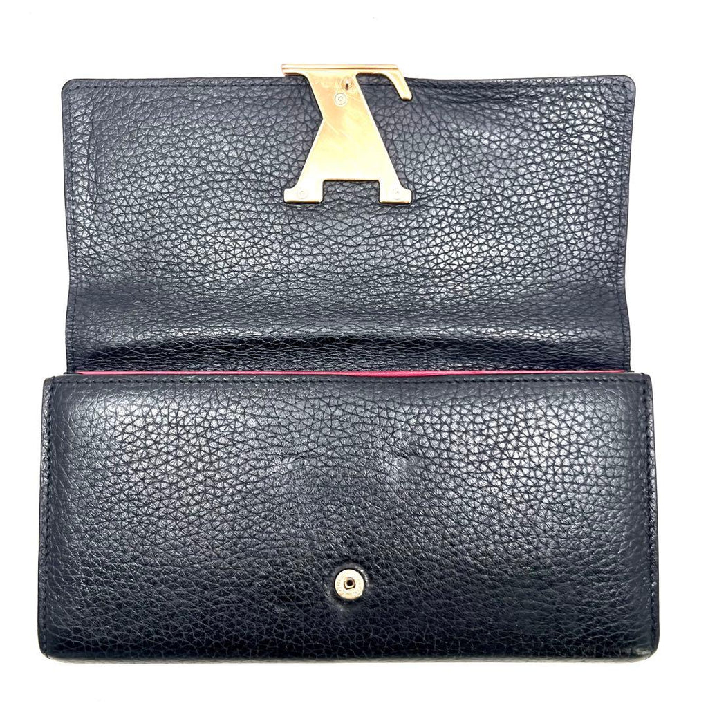 Louis Vuitton Portefeuille Capucines Noir Gold Wallet — view 3