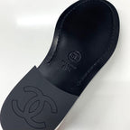 Chanel Logo Leather Loafers Black — view 8