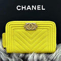 Chanel Wallet Boy Round Zip Coin Purse