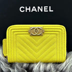 Chanel Wallet Boy Round Zip Coin Purse
