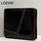 Loewe Puzzle Bifold Wallet Leather Black Compact Anagram