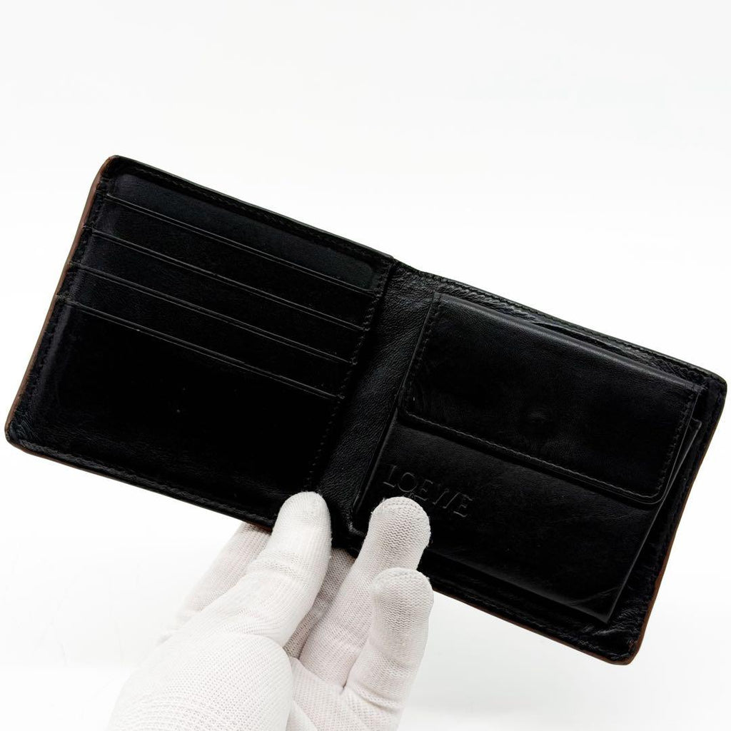 Loewe Puzzle Bifold Wallet Leather Black Compact Anagram — view 6