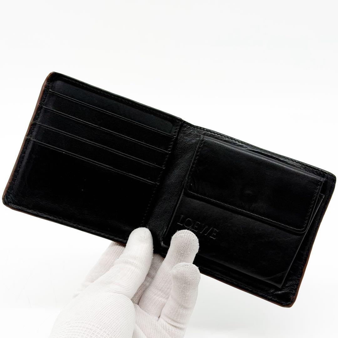 Loewe Puzzle Bifold Wallet Leather Black Compact Anagram — view 6