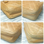 Chanel Quilted Chain Shoulder Lambskin Beige CC Logo — view 4