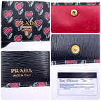 Prada Saffiano Bifold Wallet Black Compact — view 9