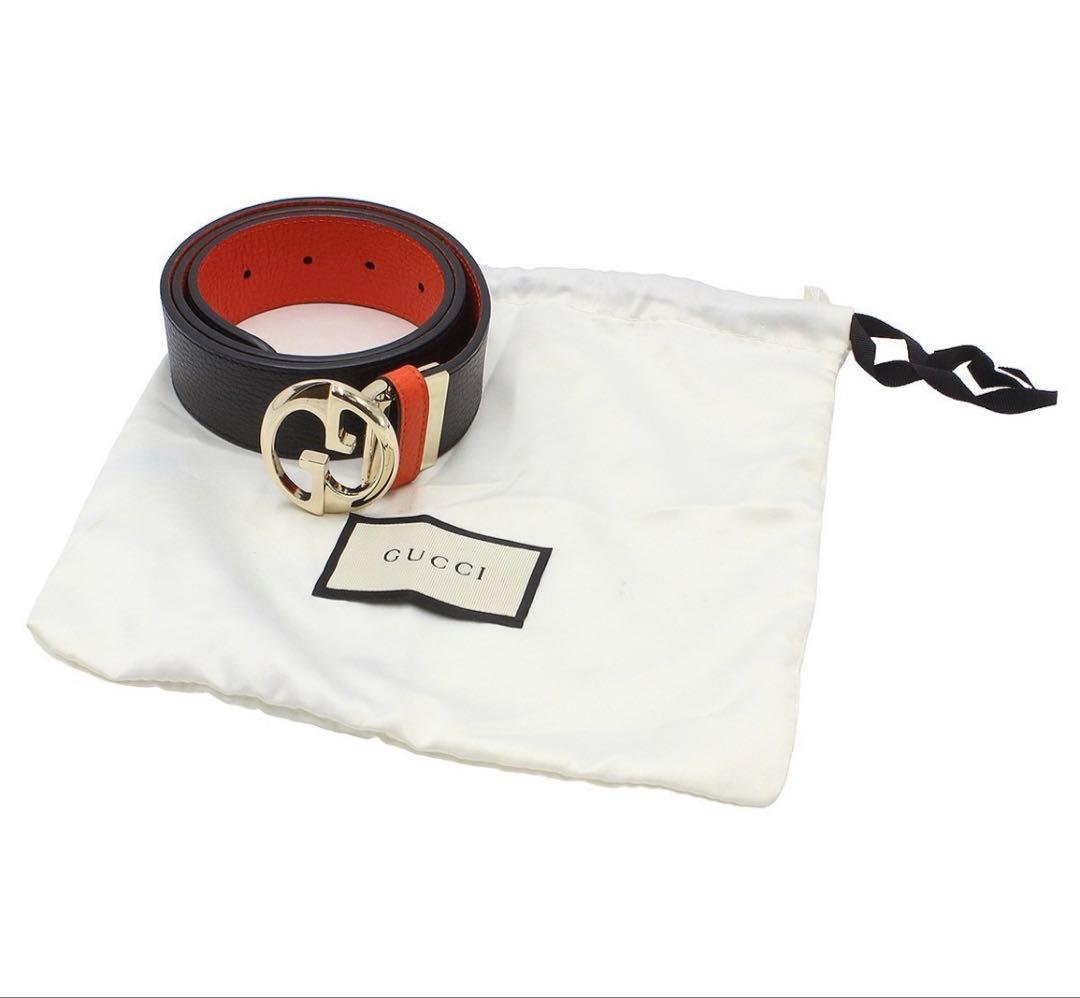 Gucci Double G Interlocking G Leather Reversible Belt — view 2