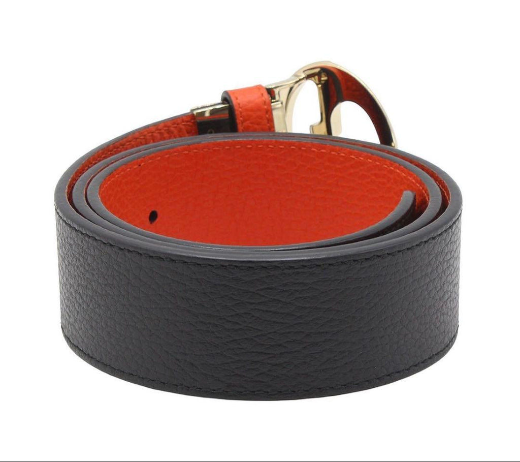 Gucci Double G Interlocking G Leather Reversible Belt — view 3