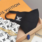 Louis Vuitton Mask Maillard Black XL Embroidered Pouch Warm Pollen