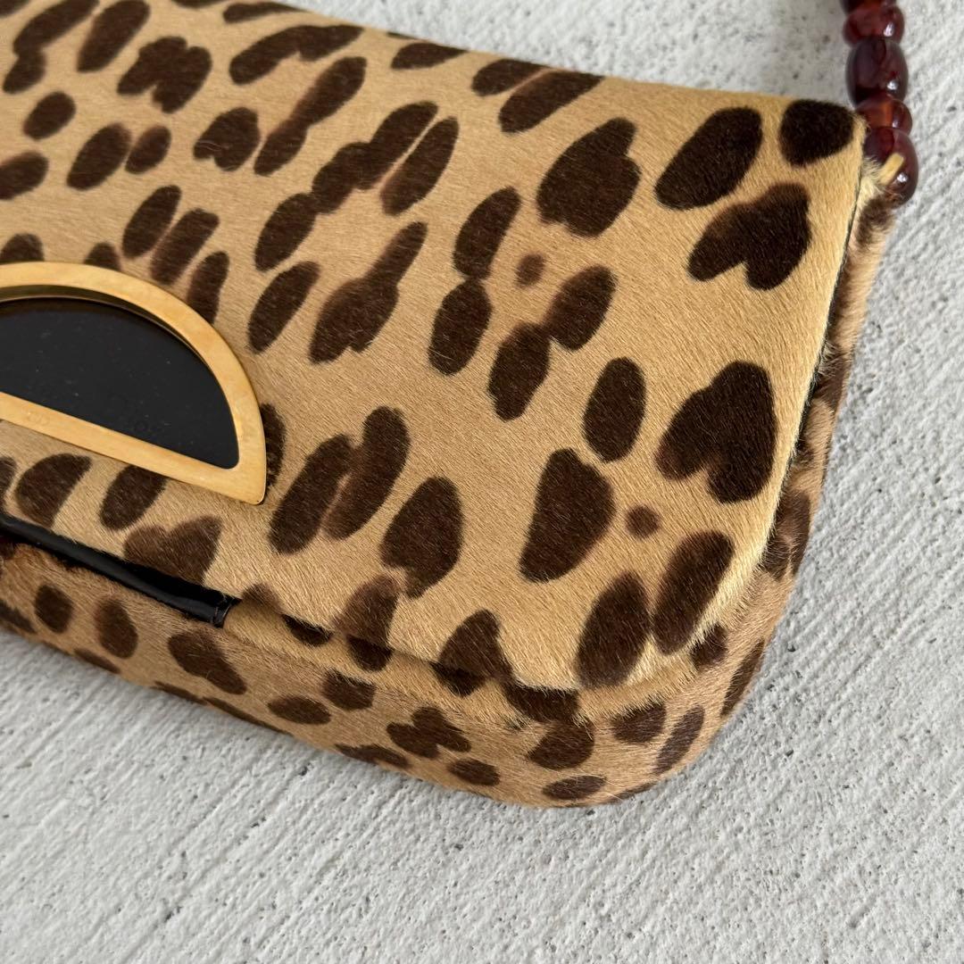 Dior Malice Leopard Print Calf Hair Shoulder Bag — view 2