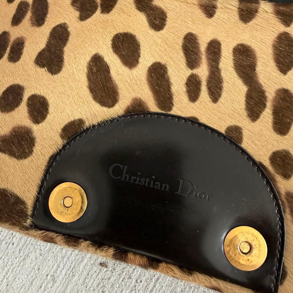 Dior Malice Leopard Print Calf Hair Shoulder Bag — view 4
