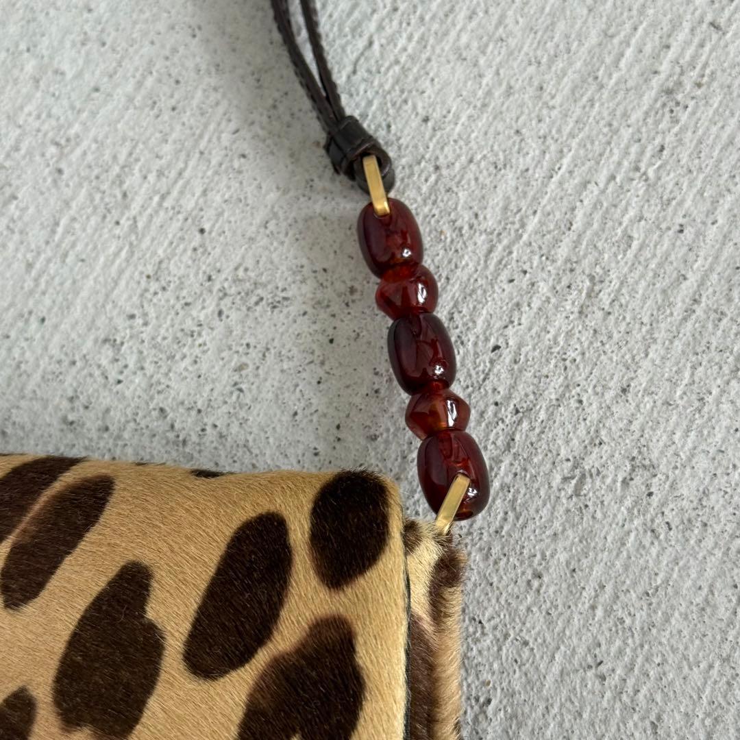 Dior Malice Leopard Print Calf Hair Shoulder Bag — view 6