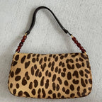 Dior Malice Leopard Print Calf Hair Shoulder Bag — view 7