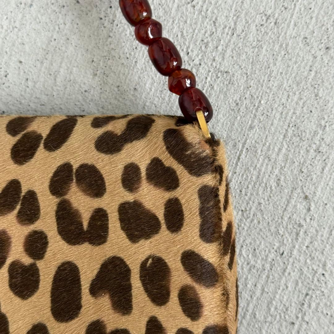 Dior Malice Leopard Print Calf Hair Shoulder Bag — view 8