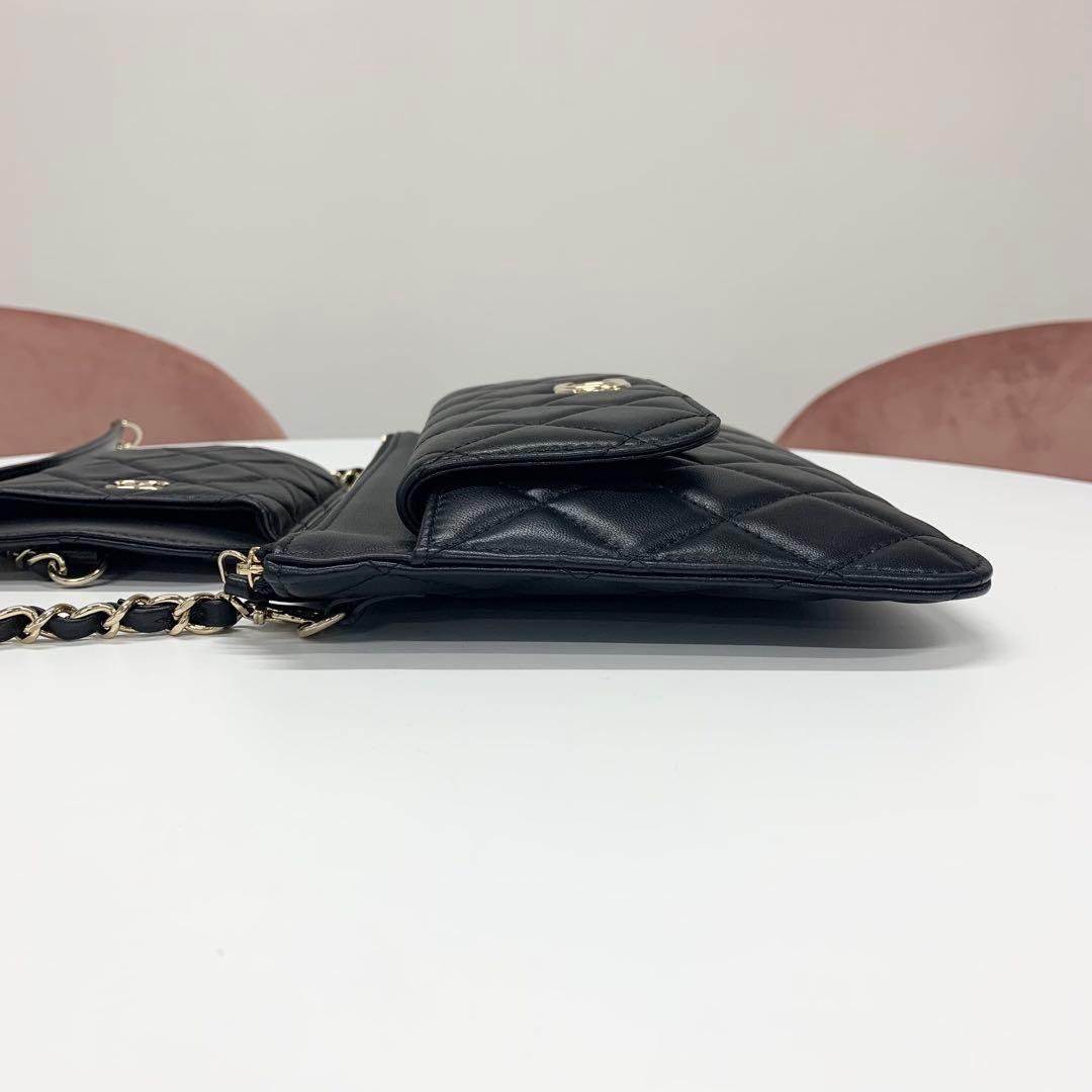 Chanel Quilted CC Logo Lambskin Chain Shoulder Bag — view 2