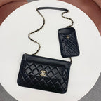 Chanel Quilted CC Logo Lambskin Chain Shoulder Bag — view 4