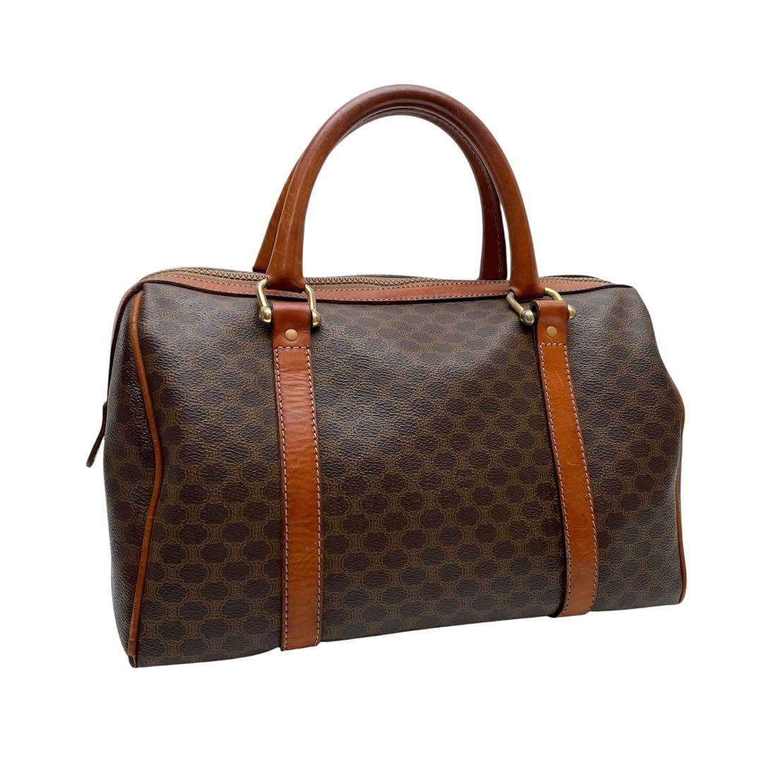 Celine Leather Macadam Triomphe Hand Mini Boston Bag Brown — view 2