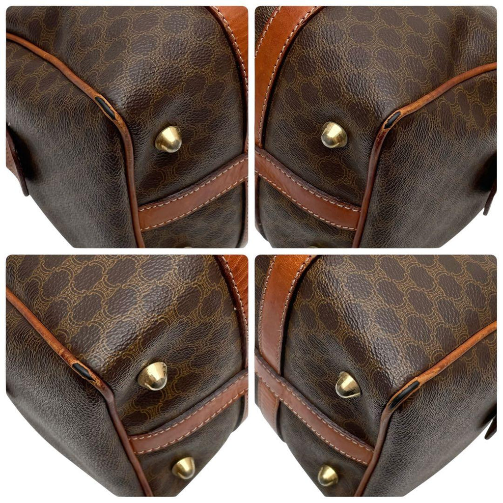 Celine Leather Macadam Triomphe Hand Mini Boston Bag Brown — view 5