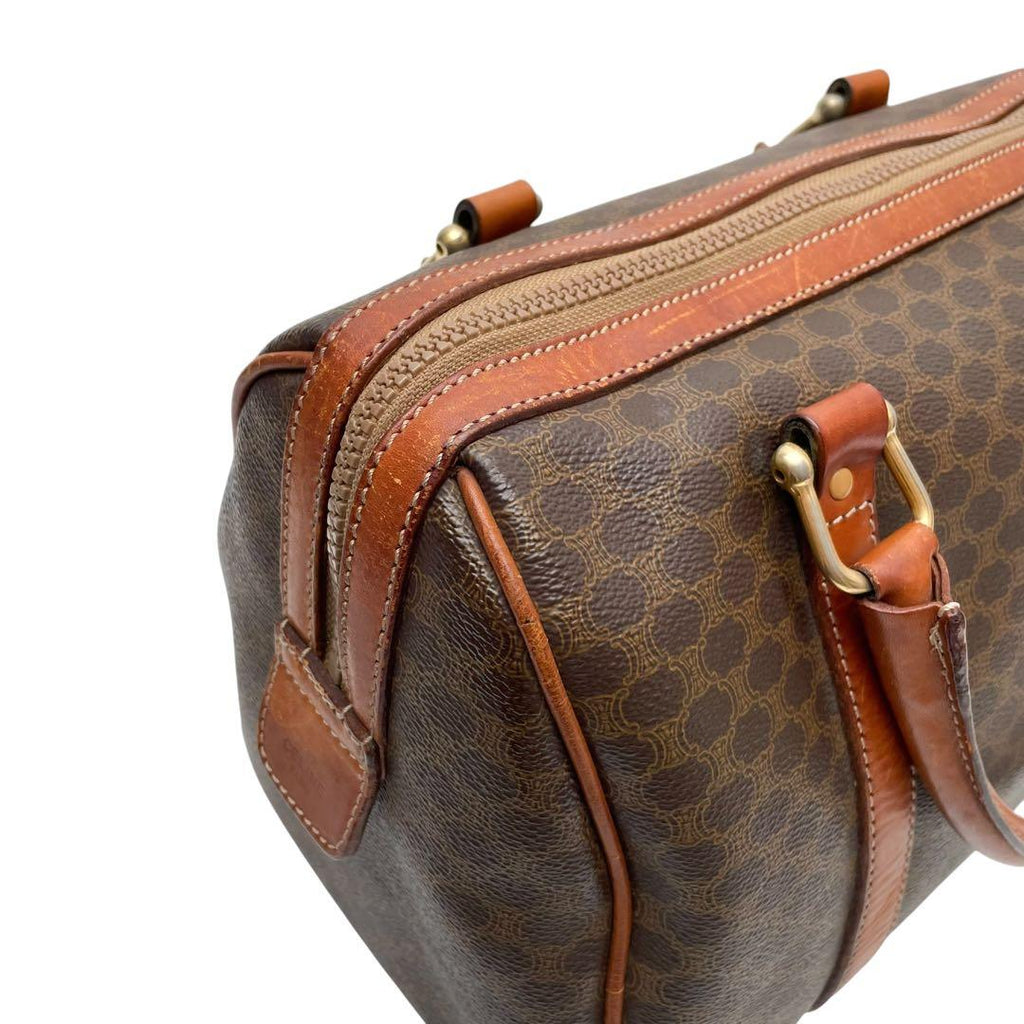 Celine Leather Macadam Triomphe Hand Mini Boston Bag Brown — view 7
