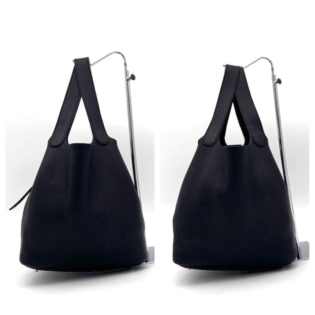 Hermes Picotin Lock MM Taurillon Clemence Black Handbag — view 7