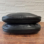 Celine Leather Triomphe Logo Vintage Shoulder Bag Black — view 5