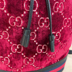 Gucci GG Velvet Drawstring Bucket Shoulder Bag — view 7
