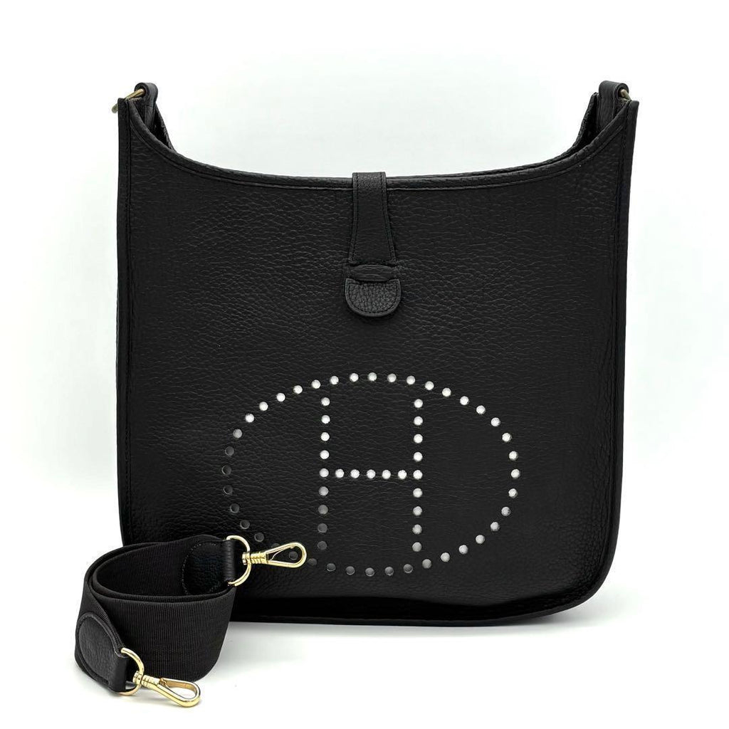 Hermes Evelyne II GM Black Taurillon Gold Shoulder — view 9
