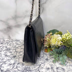 Chanel Mademoiselle Shoulder Bag Black Gold — view 7