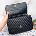 Chanel Mademoiselle Shoulder Bag Black Gold — view 9